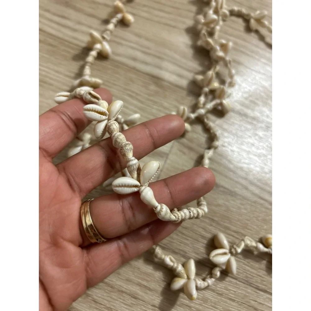Cowrie Shell Beaded Necklace Handmade Beach Jewelry 36‎ Inches